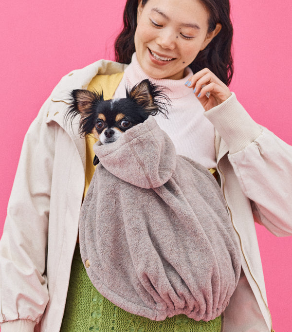 ドッグスリングと併用可能な冬用フリースブランケット