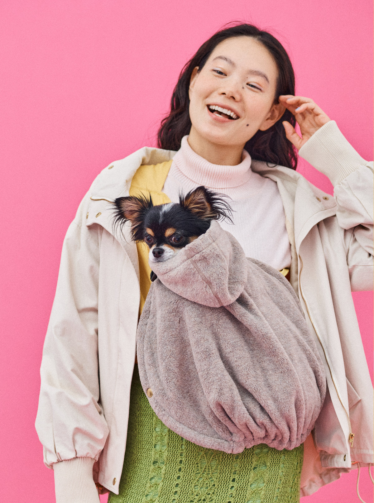 愛犬の防寒はフリースブランケット │ ドッグスリング・犬の抱っこ紐