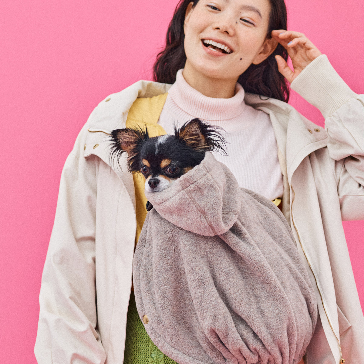 愛犬の防寒はフリースブランケット │ ドッグスリング・犬の抱っこ紐