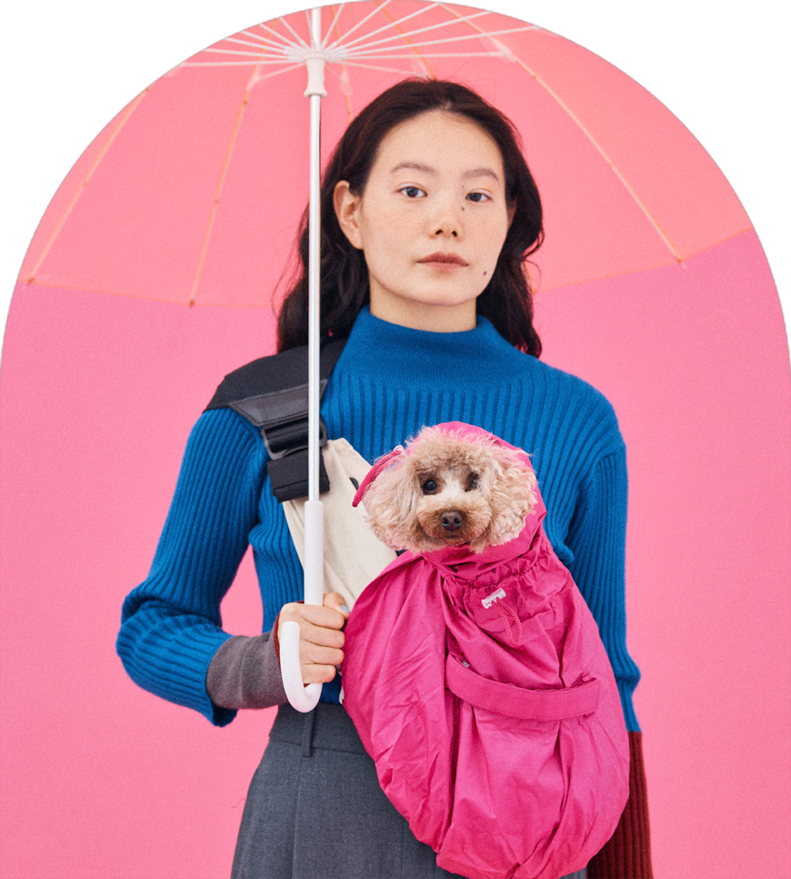 レインカバーを使えば、雨の日でもドッグスリング濡れません